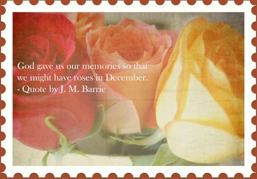 Three Roses and Quote Stamp Three Roses and Quote Stamp