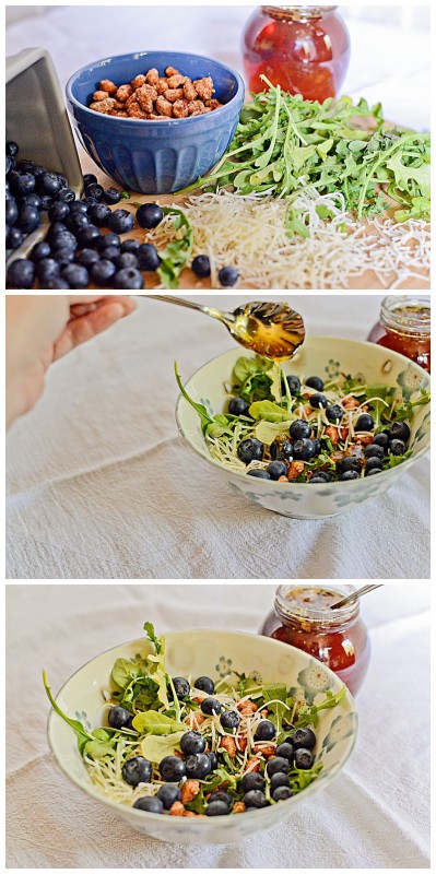 Blueberry Arugula Salad with Honey Drizzle #15MinuteSuppers-1abc