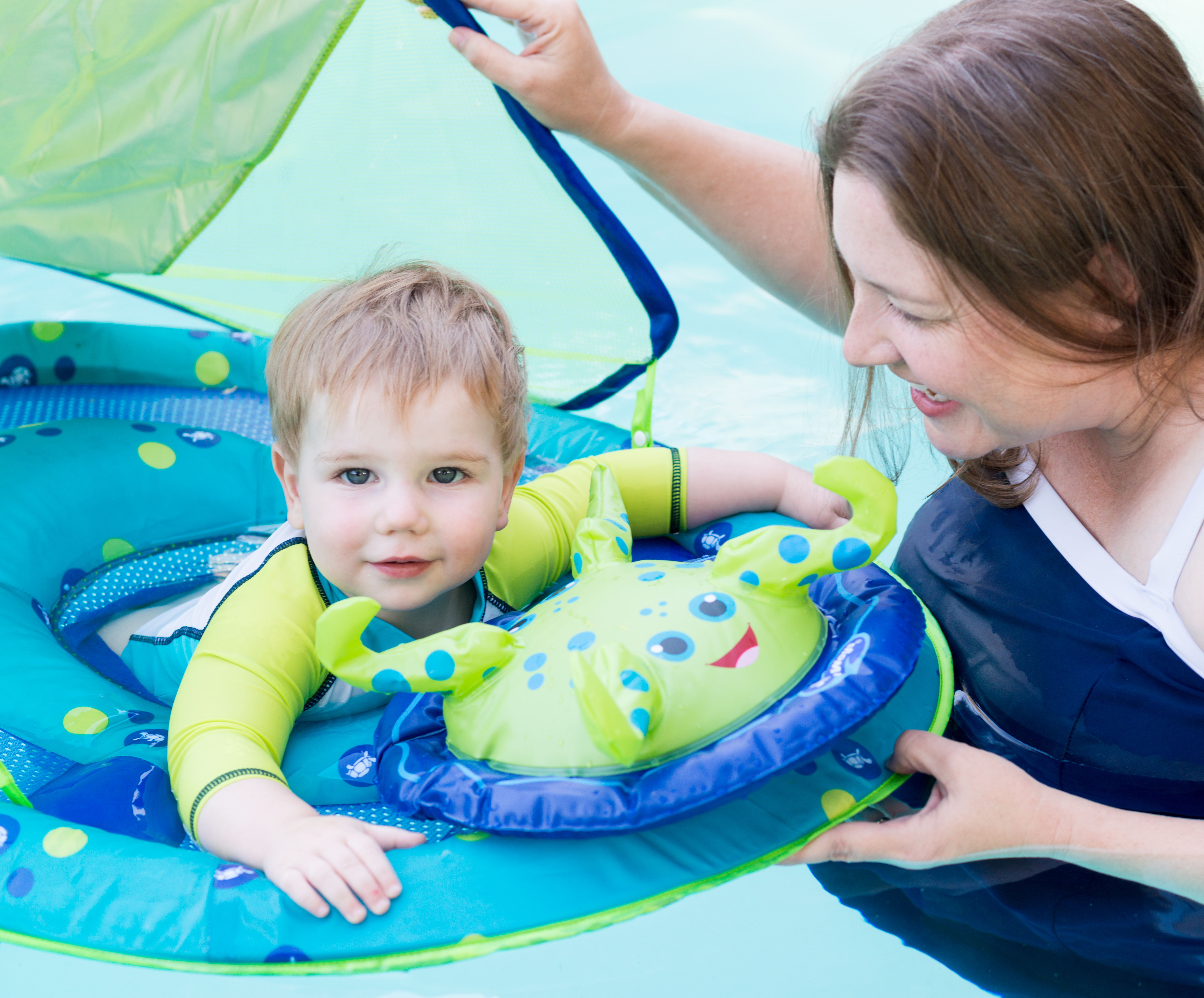 swimways baby spring float with canopy how to fold