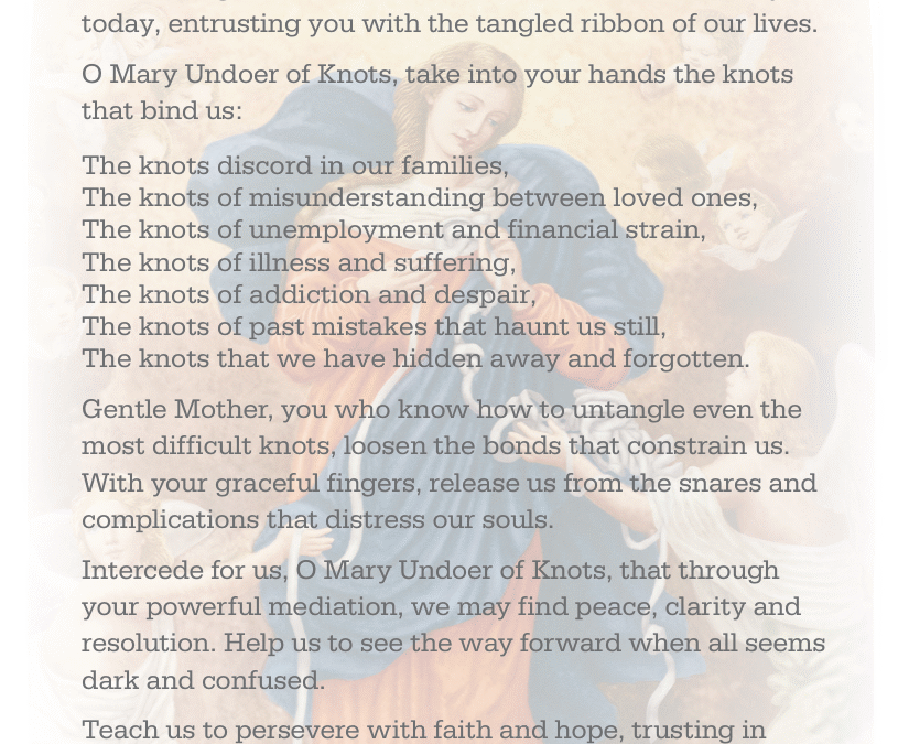 Mary, still Undoer of Knots – Free Printable Holy Card